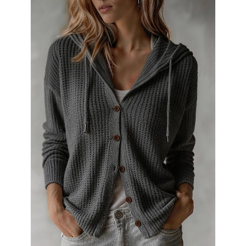 Glenara | Women's Hooded Button-Front Cardigan