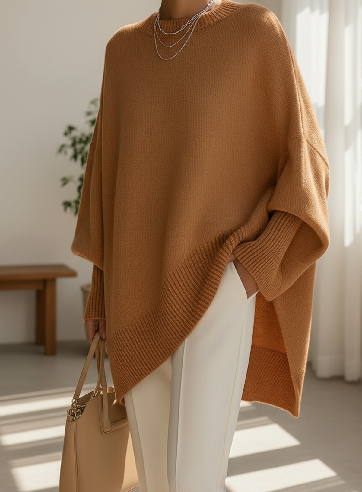 Halvara | Women's Oversized Batwing Knit Sweater