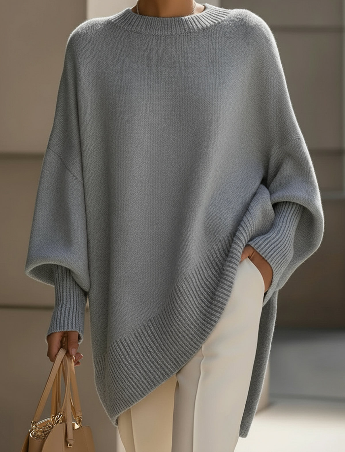 Halvara | Women's Oversized Batwing Knit Sweater