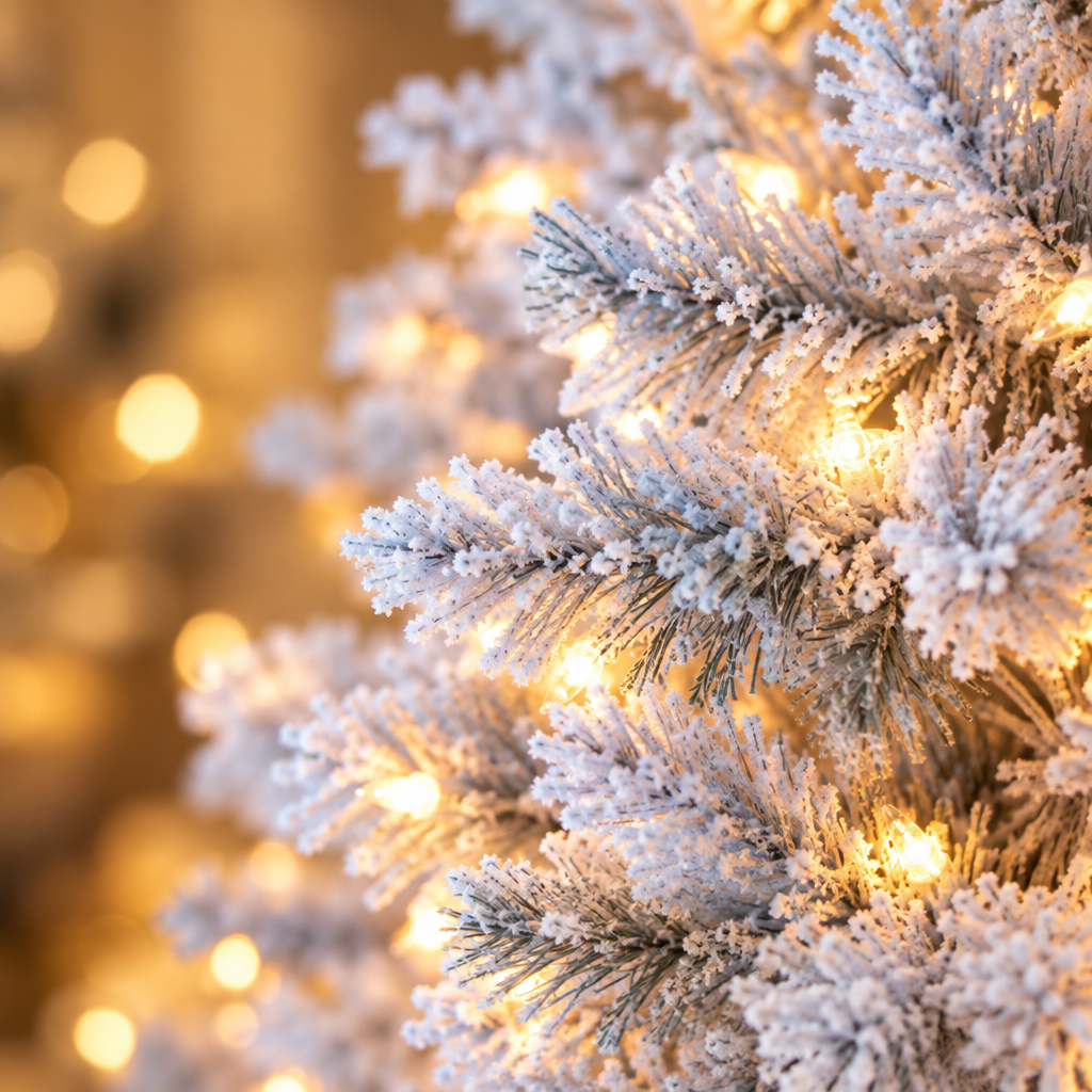 Pre-Lit Silver Christmas Tree 6ft – branch close-up