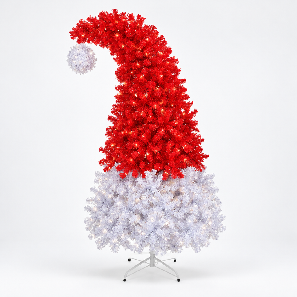 Pre-Lit Santa Hat Christmas Tree 6ft – studio photo