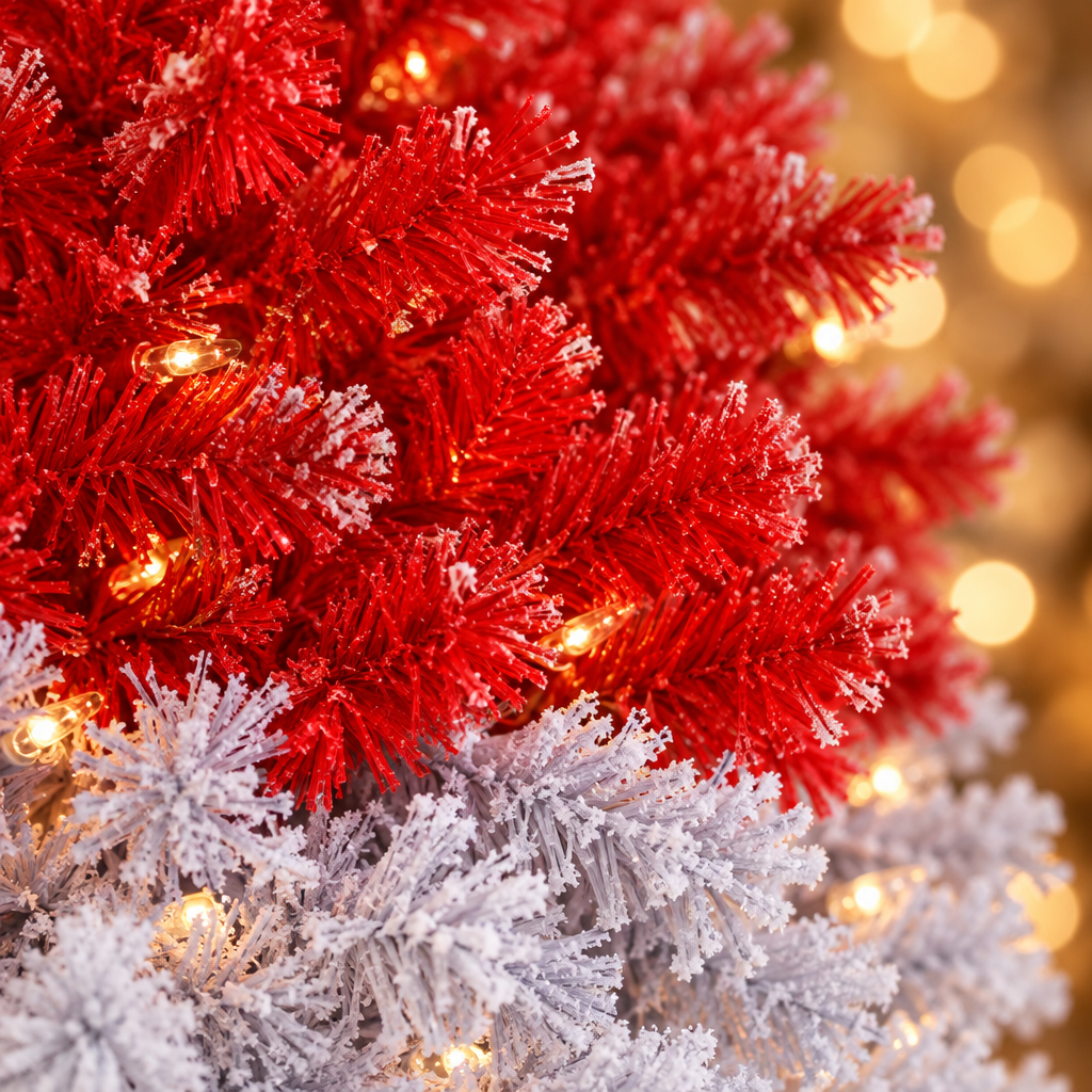 Pre-Lit Santa Hat Christmas Tree 6ft – branch close-up