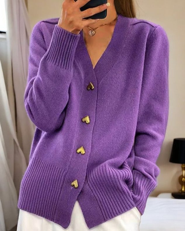 Jelena | Ribbed Knit Button-Up Cardigan for Women