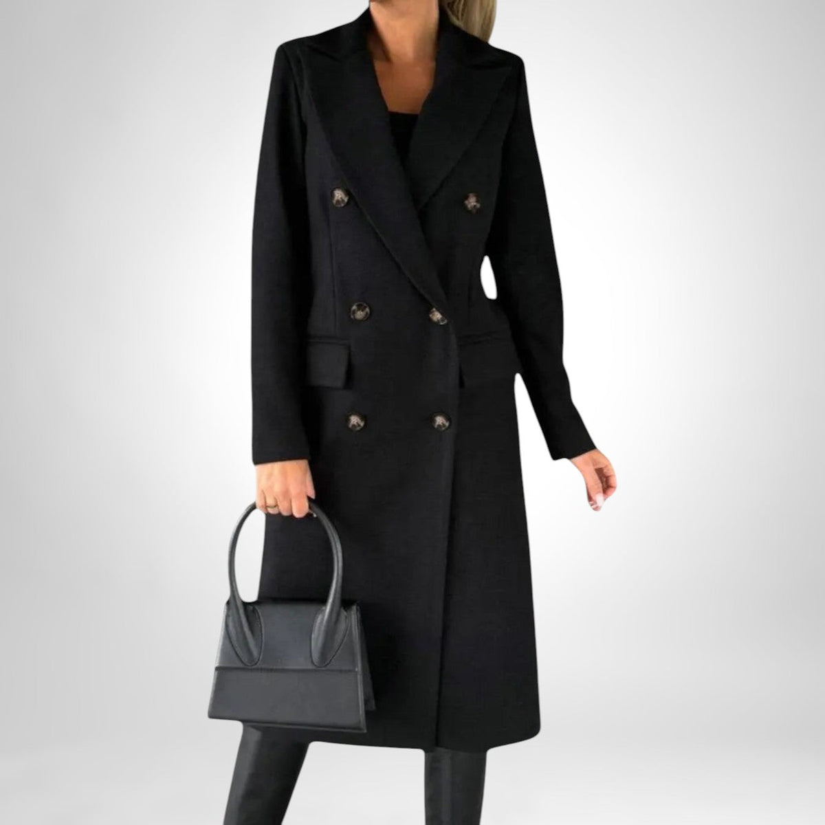 Lorvaine | Women's Long Winter Coat Double-Breasted