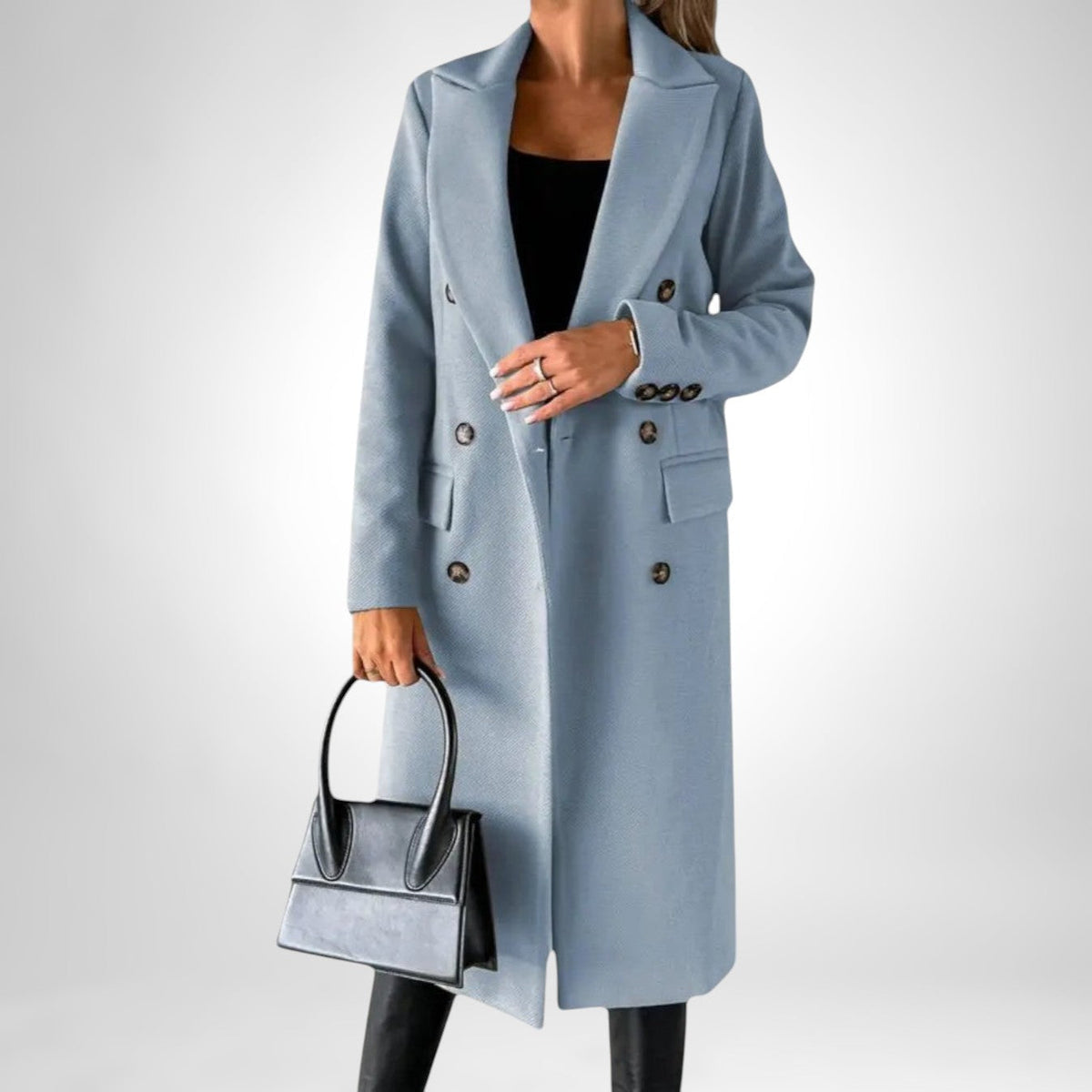 Lorvaine | Women's Long Winter Coat Double-Breasted