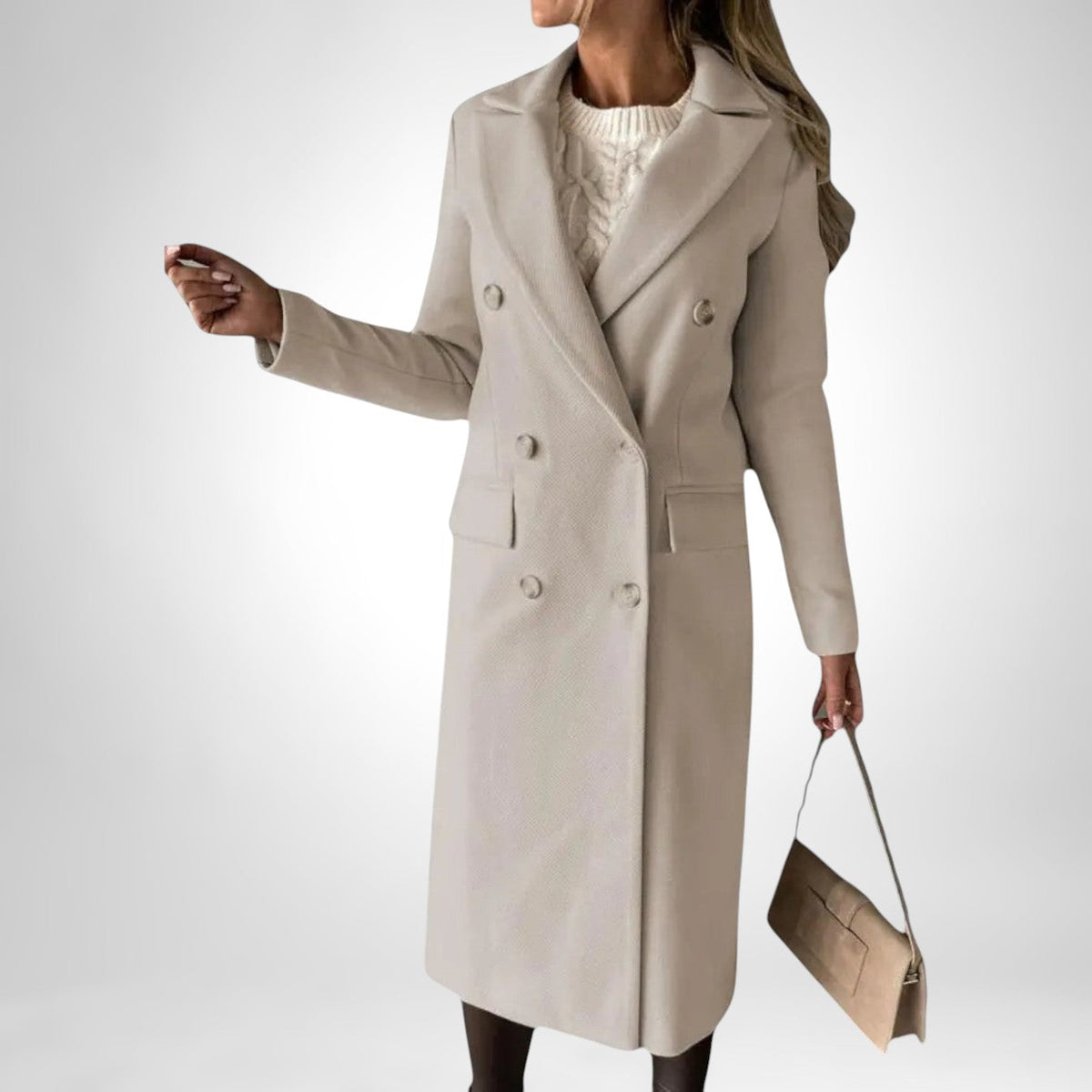 Lorvaine | Women's Long Winter Coat Double-Breasted
