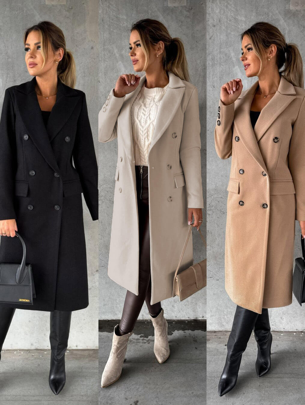 Lorvaine | Women's Long Winter Coat Double-Breasted
