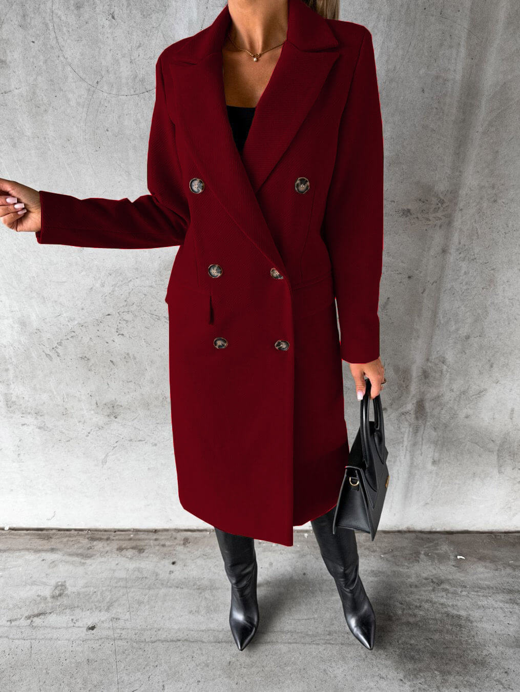 Lorvaine | Women's Long Winter Coat Double-Breasted
