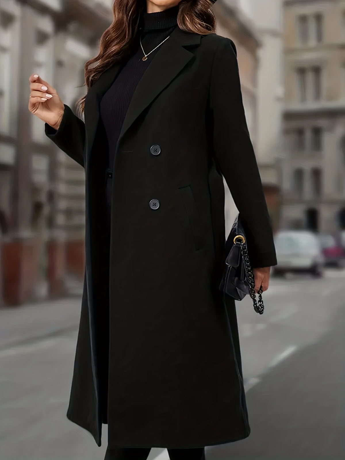 Marvena | Women's Double-Breasted Long Coat