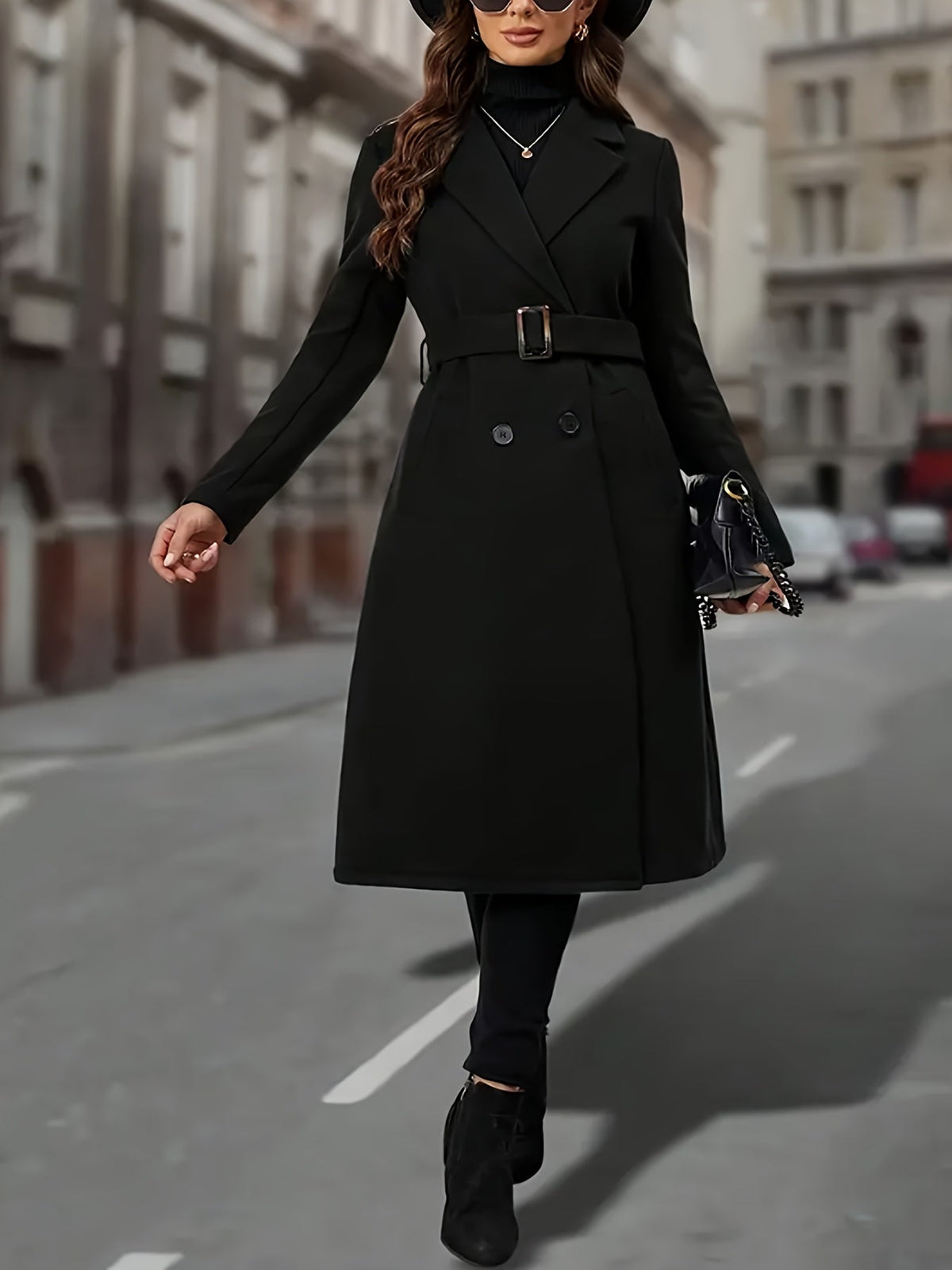 Marvena | Women's Double-Breasted Long Coat