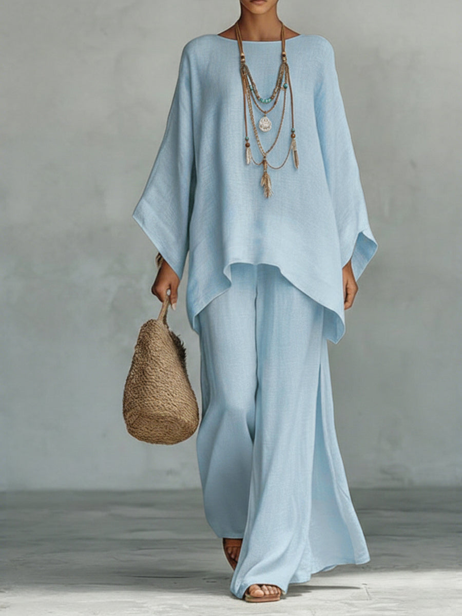 Women's Two-Piece Set Oversized Long Sleeve Top and Pants