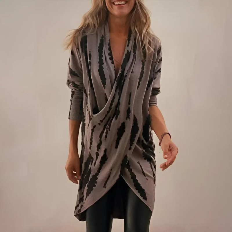 Rowena | Women's Wrap Tunic Top Long Sleeve
