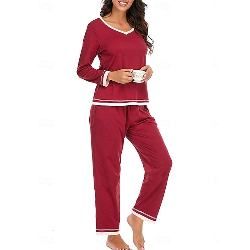 Solwyn | Women's Loungewear Set Long Sleeve V-Neck