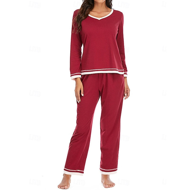 Solwyn | Women's Loungewear Set Long Sleeve V-Neck