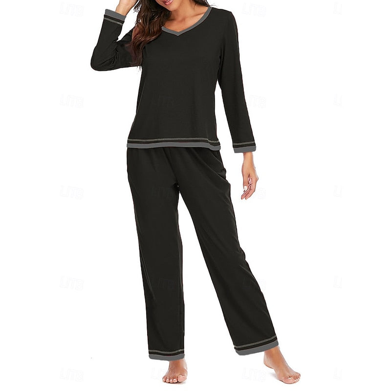 Solwyn | Women's Loungewear Set Long Sleeve V-Neck