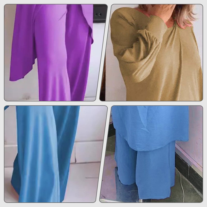 Haven | Women's Two Piece Set Long Sleeve Tunic Top Wide Leg Pants