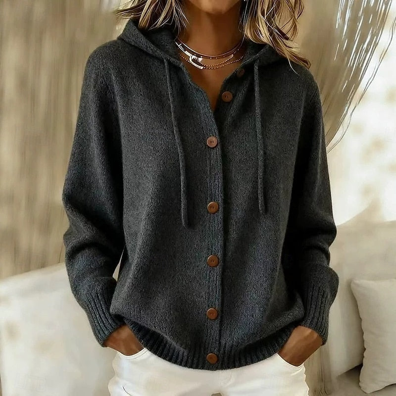 Talvara | Women's Hooded Button-Down Cardigan Sweater