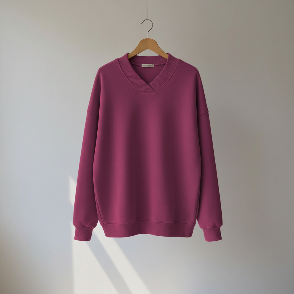Thessaly | Women's Oversized V-Neck Pullover Sweater