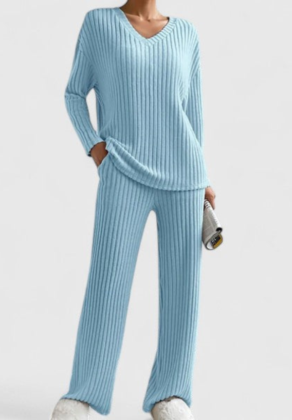 Thessara | Women's Ribbed Loungewear Matching Set