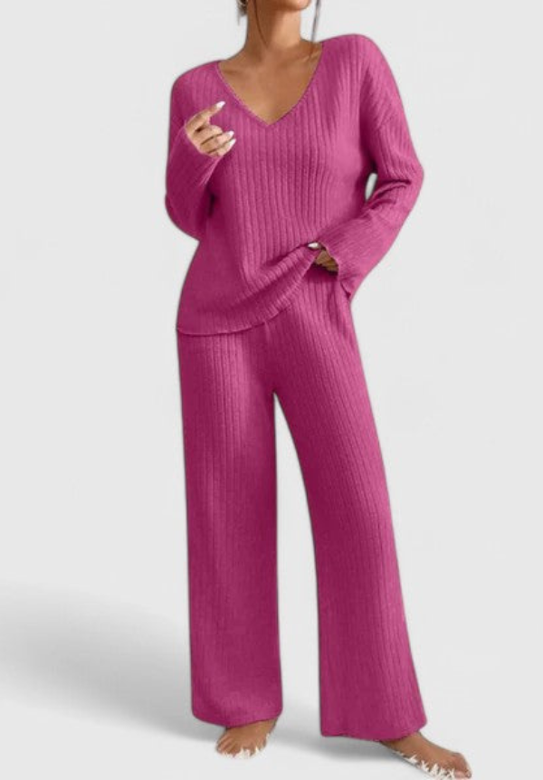 Thessara | Women's Ribbed Loungewear Matching Set