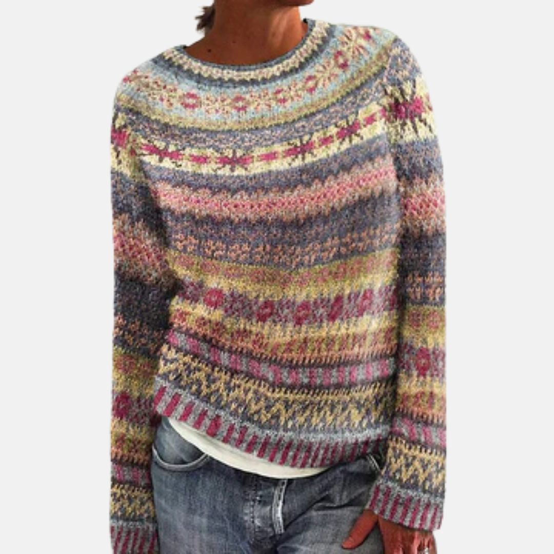 Threnova | Women's Christmas Fair Isle Knit Sweater