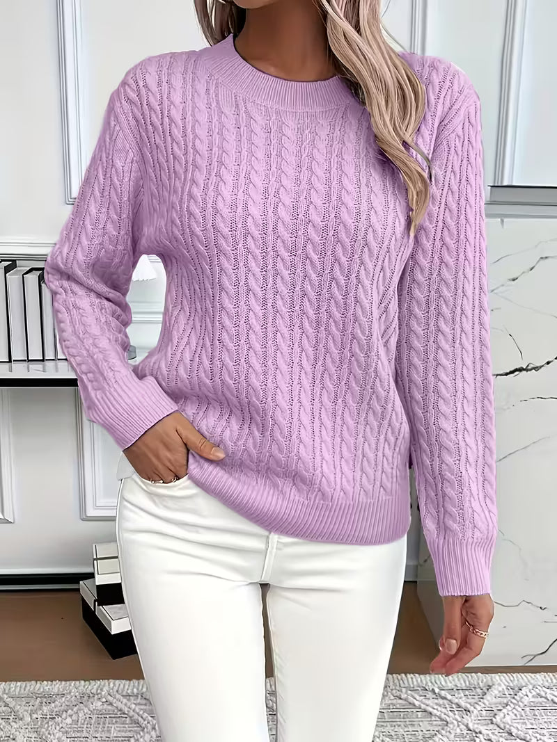 Tivara | Women's Cable Knit Crewneck Sweater
