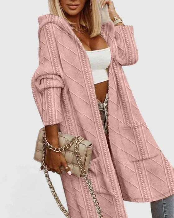 Tivara | Women's Hooded Cable Knit Cardigan Sweater
