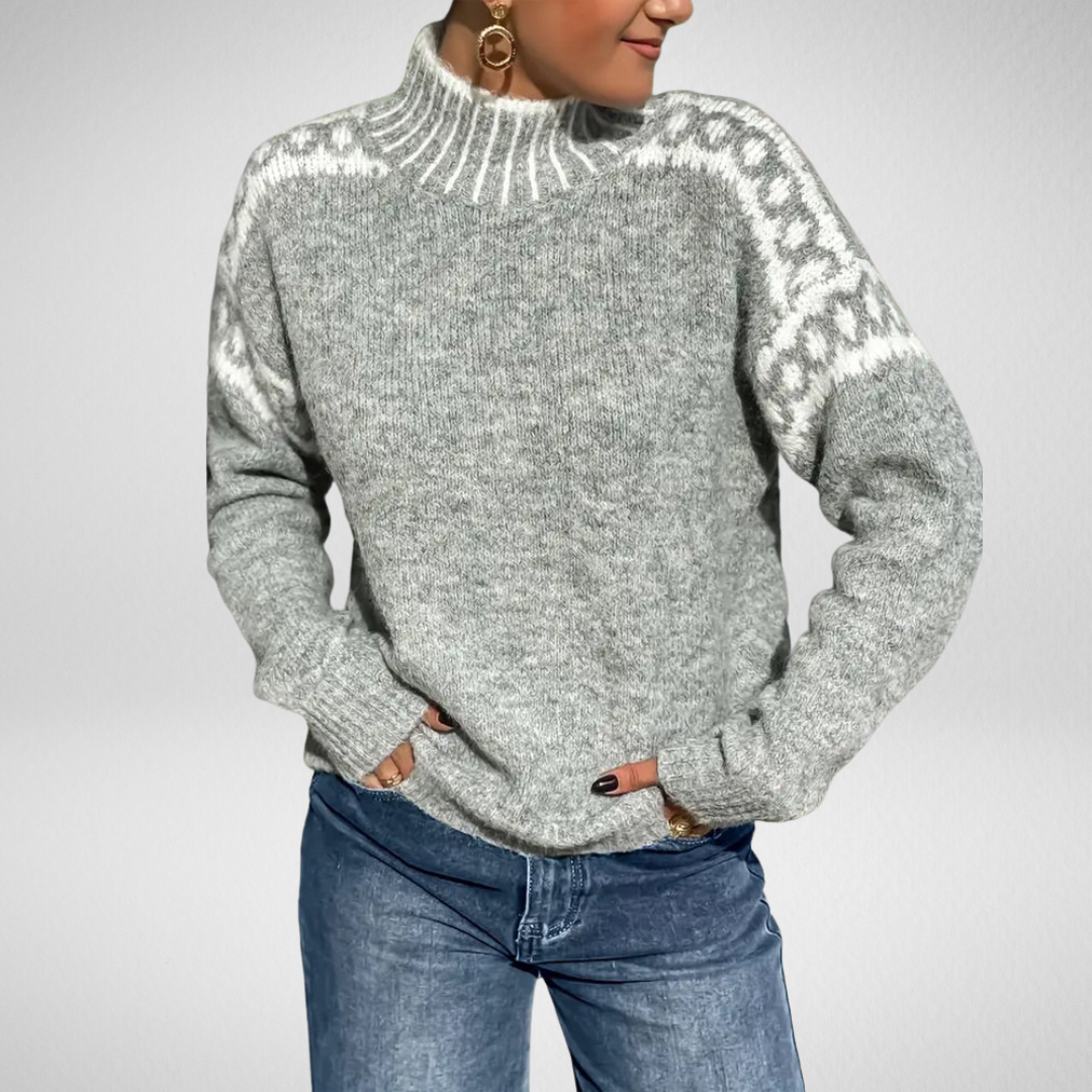 Tivona | Women's Mock Neck Knit Sweater