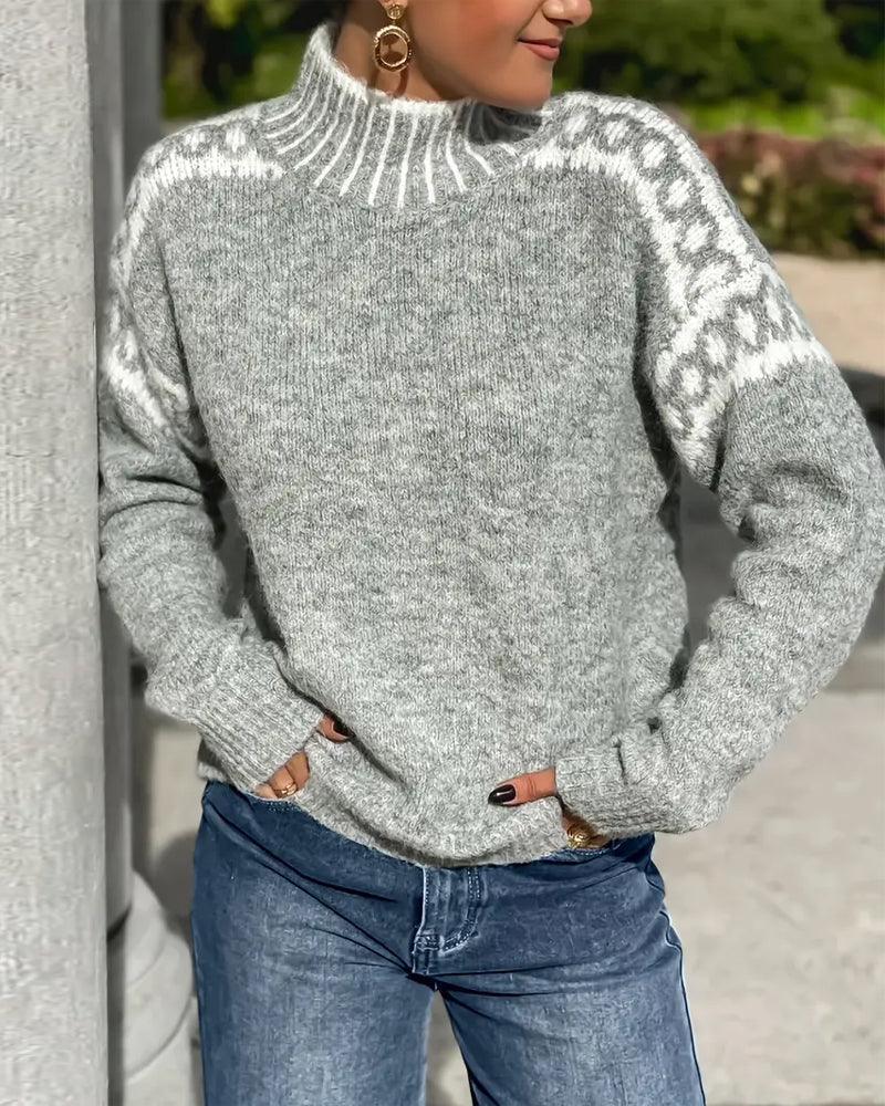 Tivona | Women's Mock Neck Knit Sweater