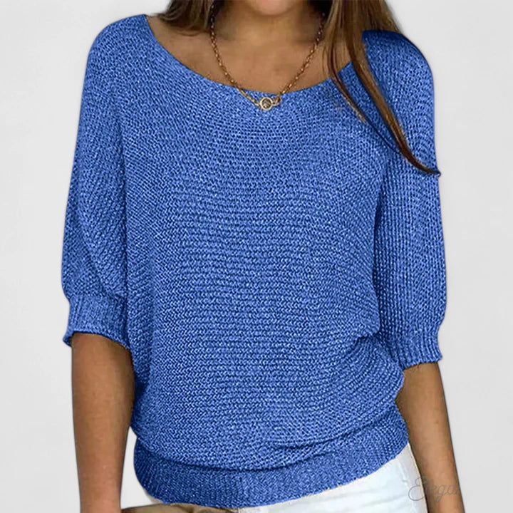 Relaxed Batwing Lightweight Sweater