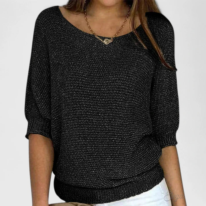 Relaxed Batwing Lightweight Sweater