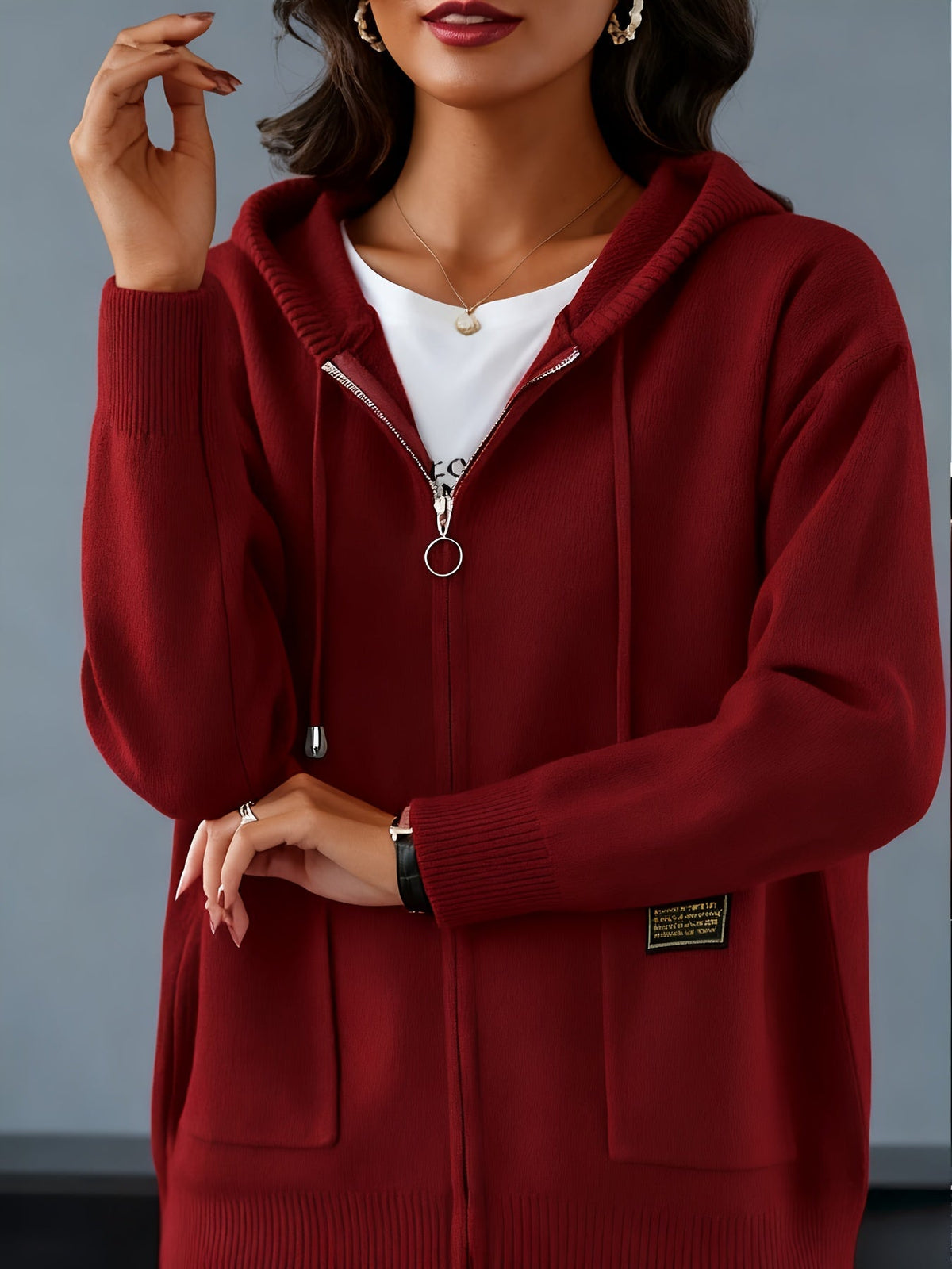 Valdene | Women's Zip-Up Hooded Cardigan