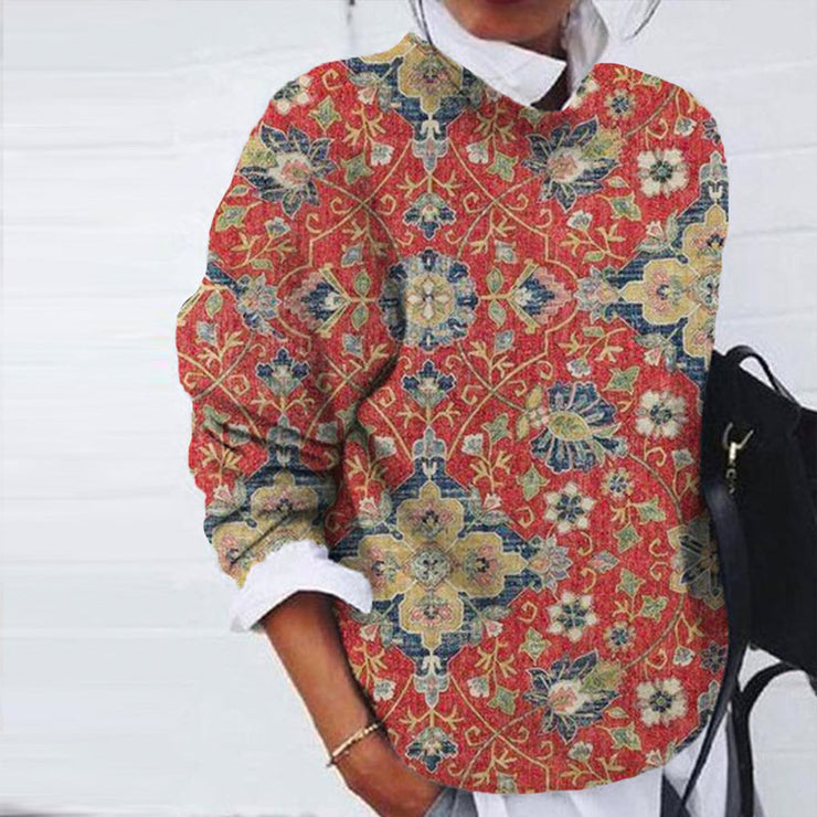 Vantara | Women's Paisley Print Relaxed Sweater
