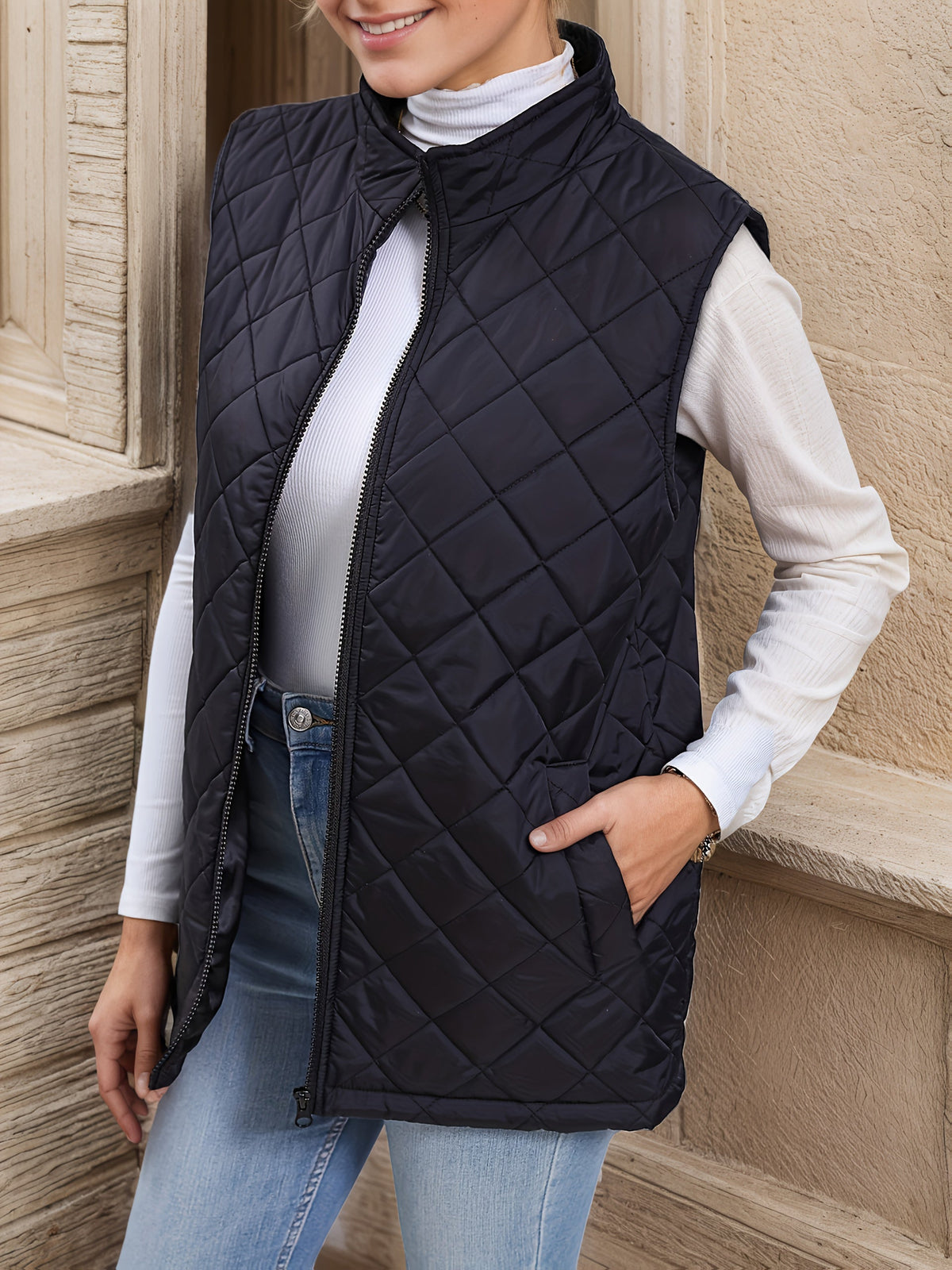 Vanthis | Women's Quilted Vest Jacket Longline