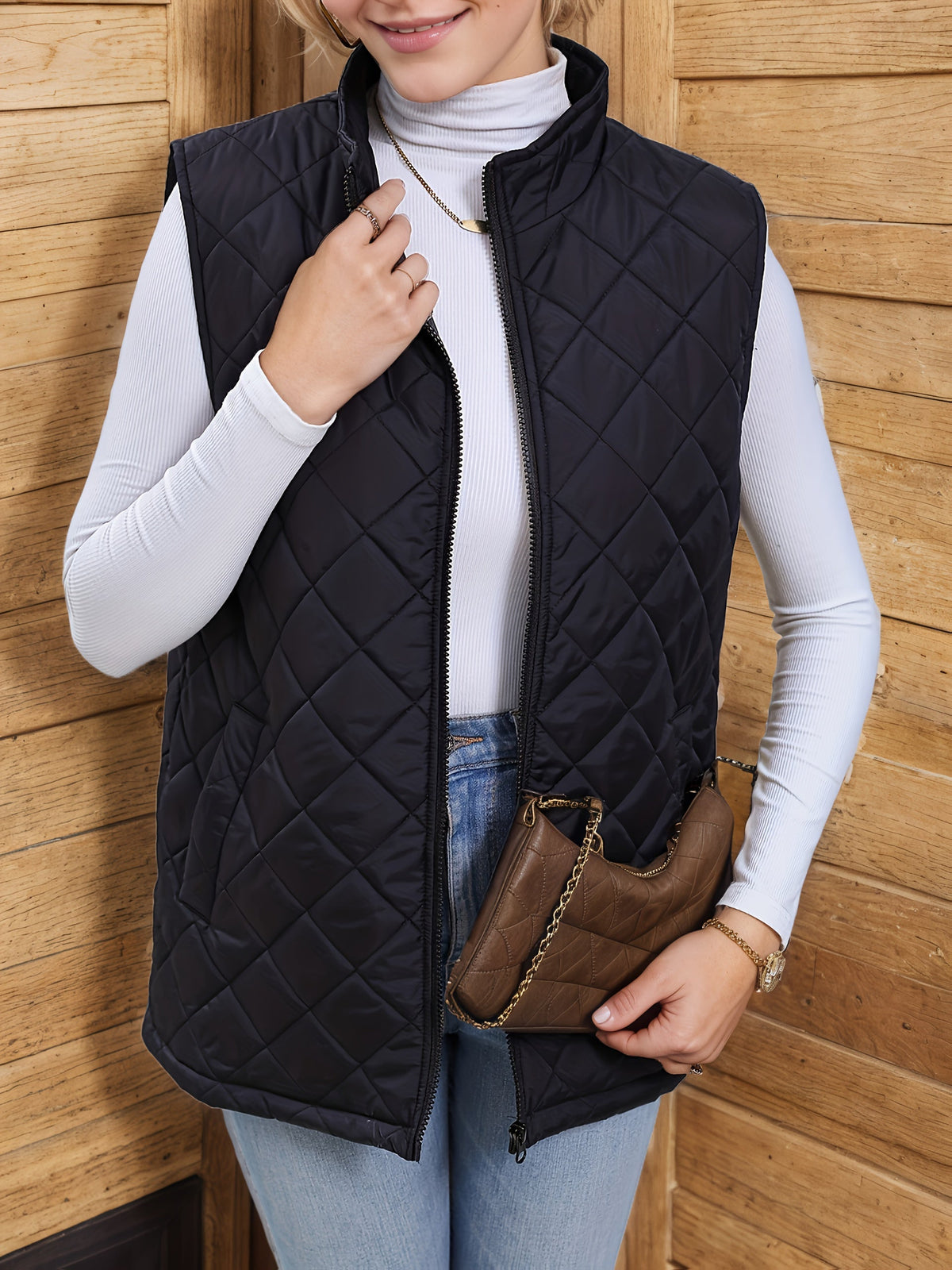 Vanthis | Women's Quilted Vest Jacket Longline