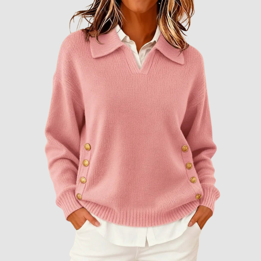 Varnova | Women's Collared Pullover Knit Sweater