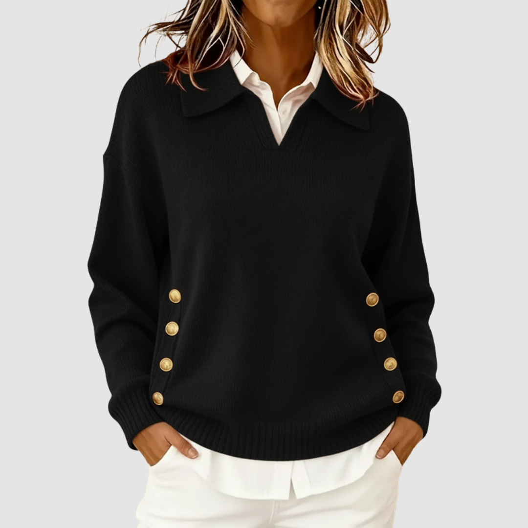 Varnova | Women's Collared Pullover Knit Sweater
