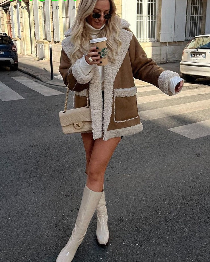 Veldara | Women's Faux Shearling Jacket Winter Coat