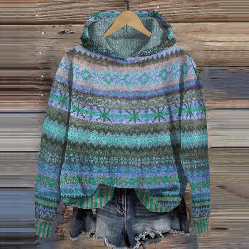 Veldene | Women's Christmas Sweater Hoodie Fair Isle