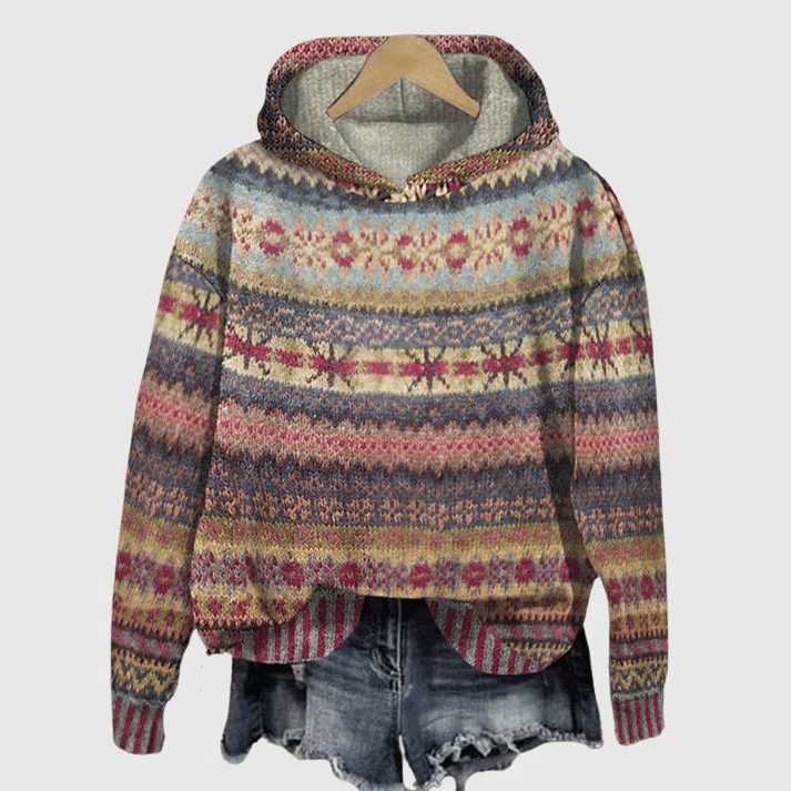 Veldene | Women's Christmas Sweater Hoodie Fair Isle