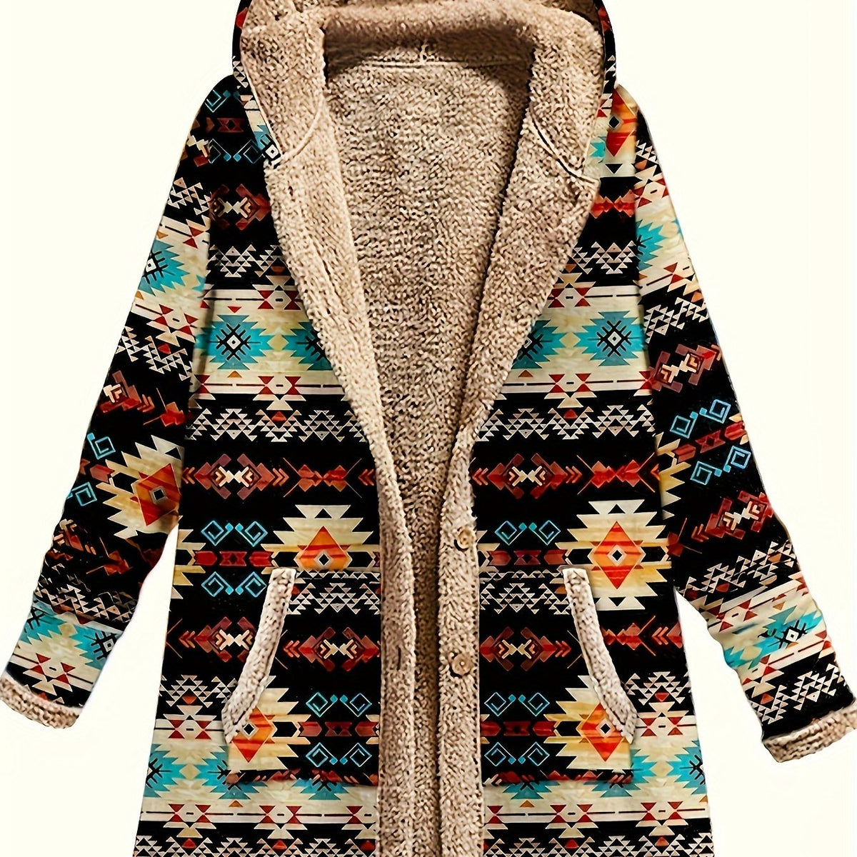 Velnith | Women's Aztec Print Hooded Winter Coat