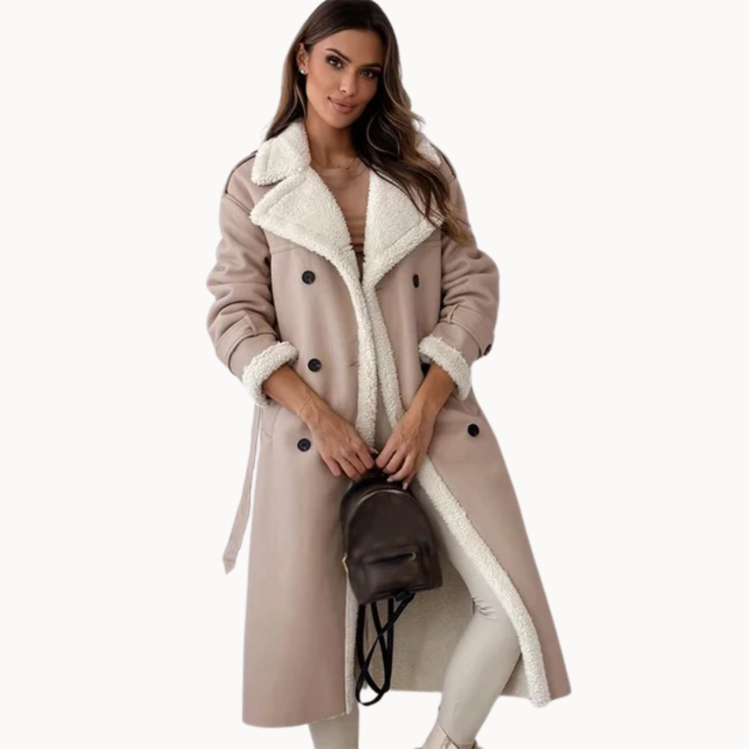 Velowyn | Women's Sherpa-Lined Long Trench Coat