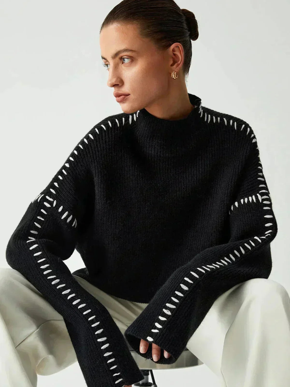 Verity | Women's Oversized Mock Neck Sweater