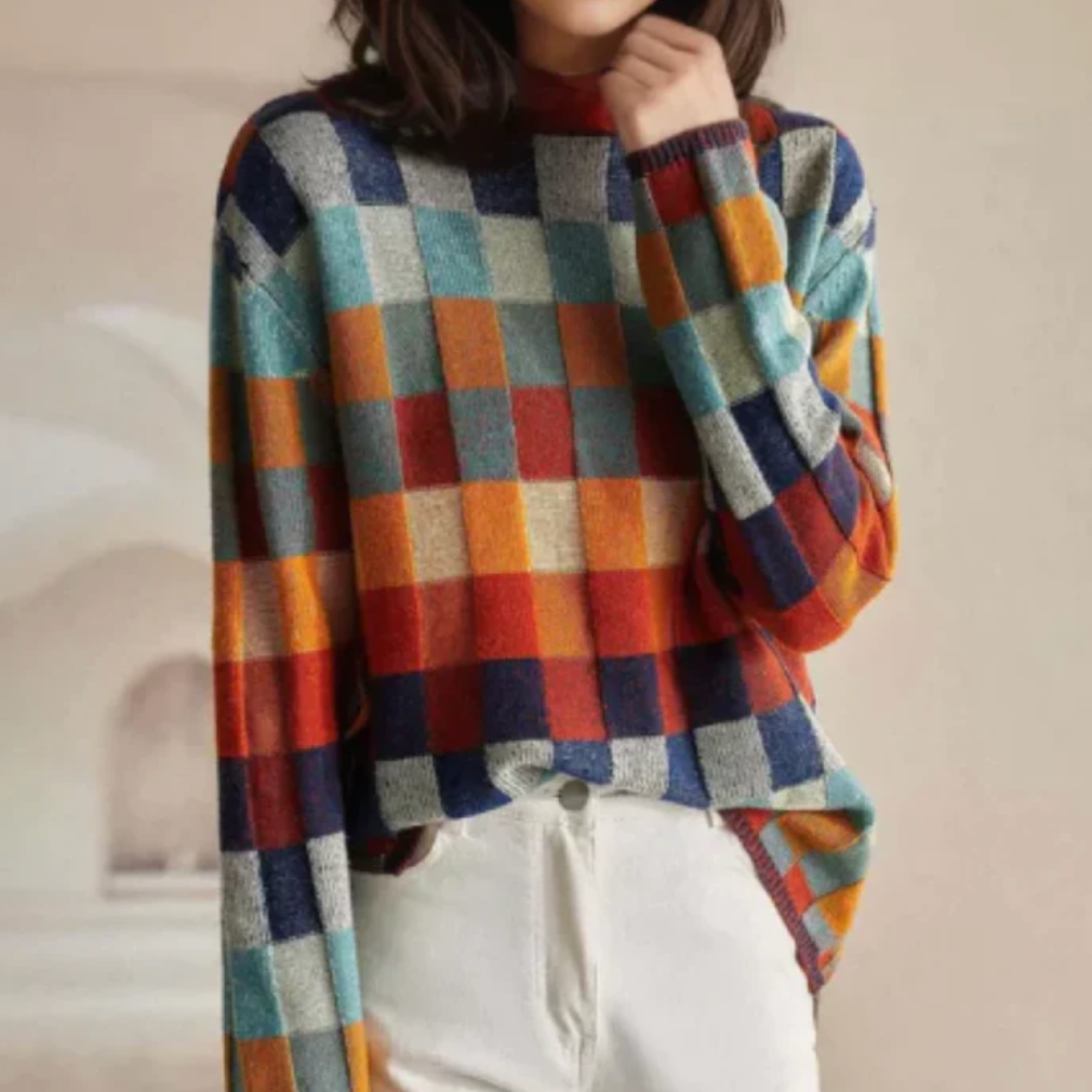 Vexna | Women's Colorblock Turtleneck Sweater