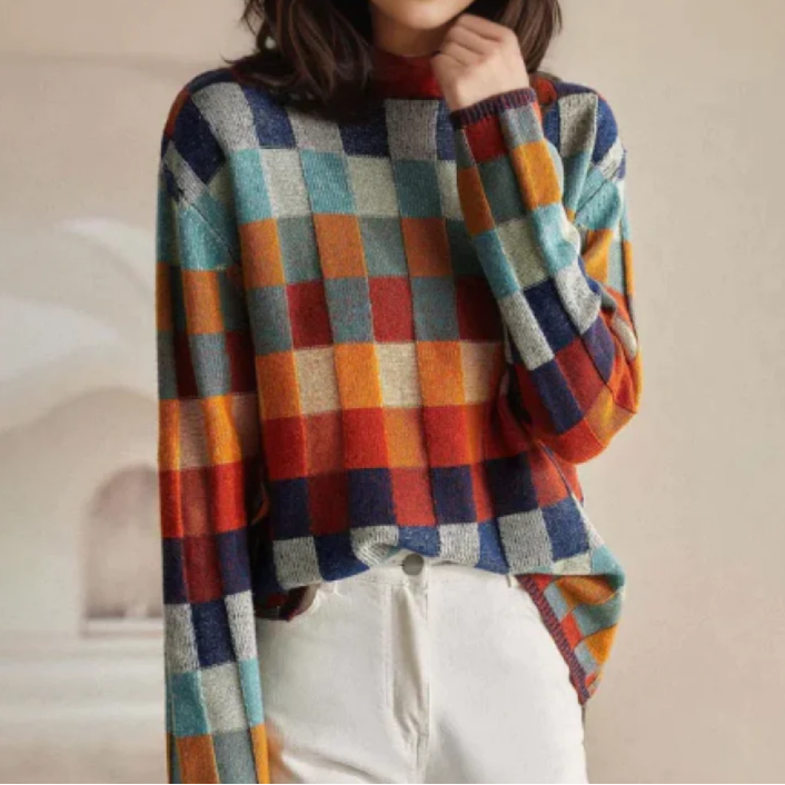 Vexna | Women's Colorblock Turtleneck Sweater