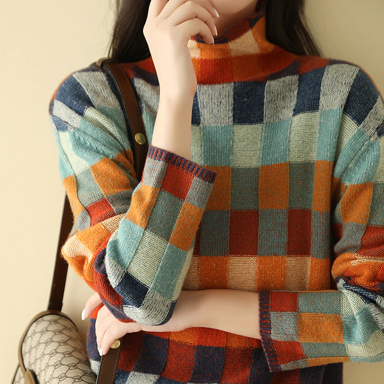 Vexna | Women's Colorblock Turtleneck Sweater