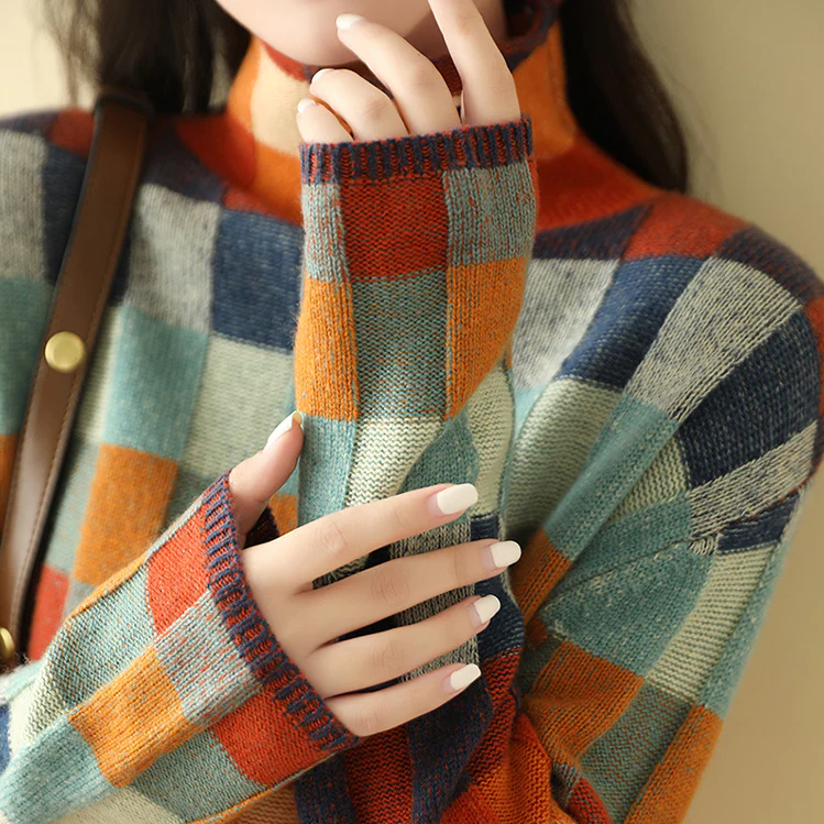 Vexna | Women's Colorblock Turtleneck Sweater