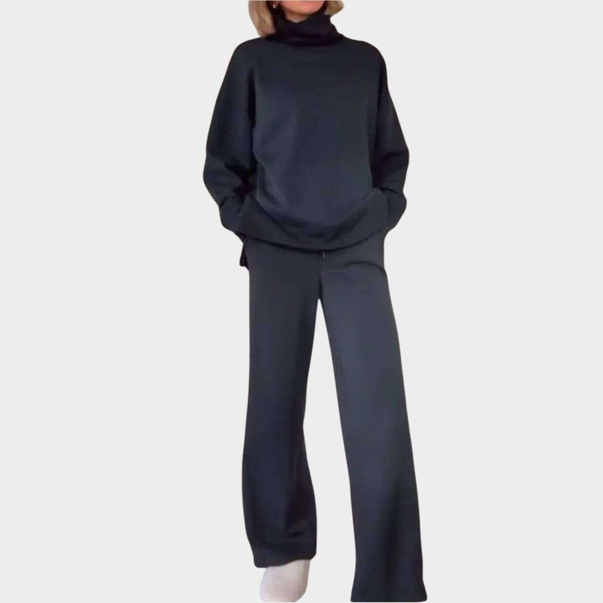 Vornara | Women's Loungewear Set Turtleneck & Wide Leg Pants