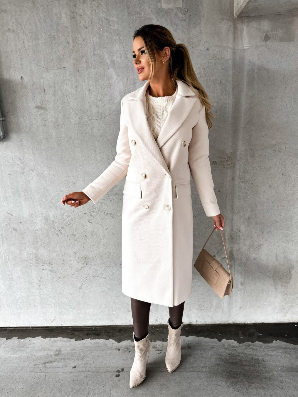 Vorrinda | Women's Double-Breasted Long Coat