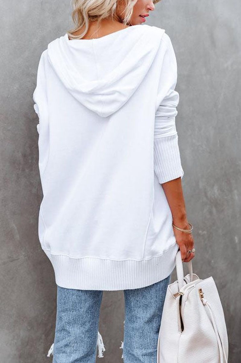 Effortless Oversized Henley Pullover Hoodie